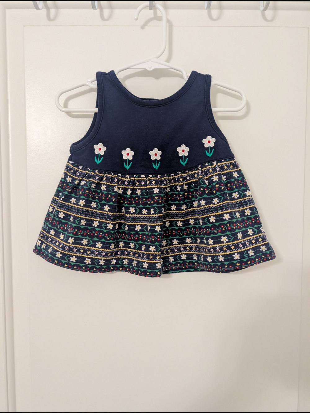 Vintage Gymboree‎ Spectator Floral Dress Newborn Navy Daisy Cottagecore